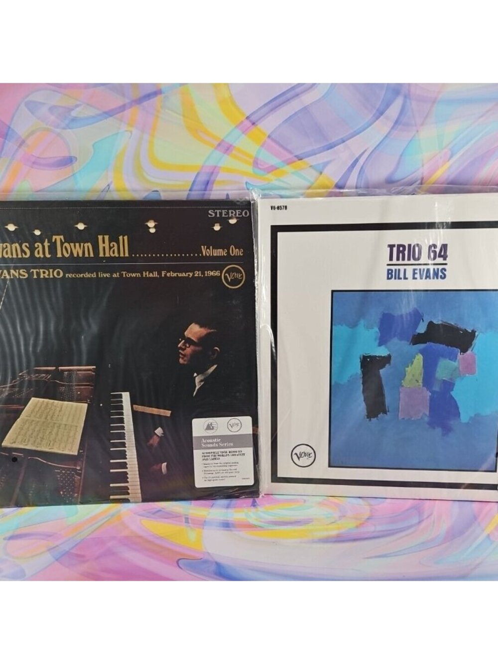 Lot of 2 Bill Evans LPs: At Town Hall, Trio 64' 180g New Acoustic Sounds Series